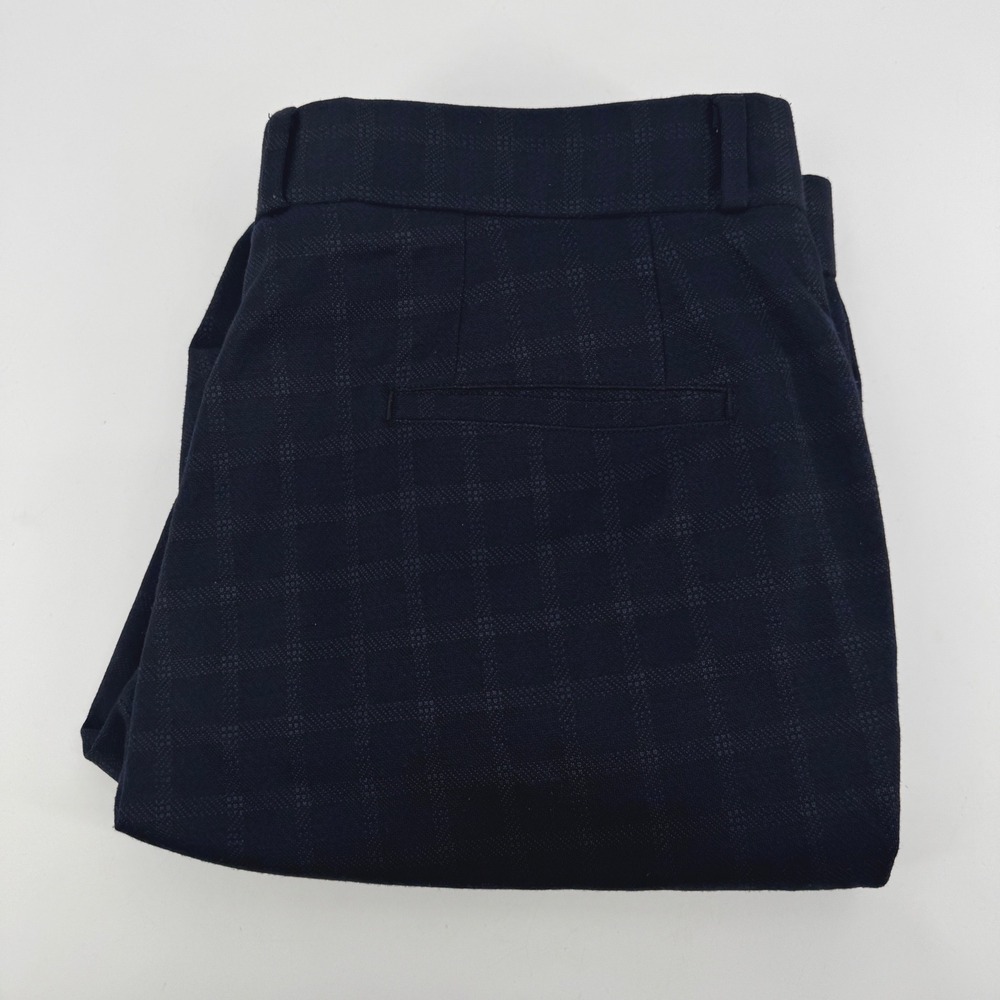 State and Liberty Pant Slim Suit Navy Blue Plaid Trousers Size 36 x 30